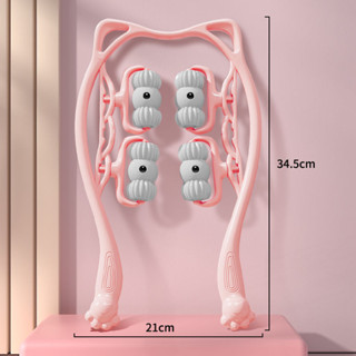 手動頸椎按摩輪 腿部按摩器 手持頸部按摩器手動肩頸腰腿部疏通儀按摩滾輪式夾脖子揉捏小神器 肩頸按摩夾 手持按摩輪 ♚
