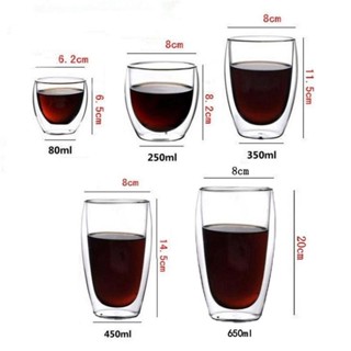 臺灣出貨限時特惠玻璃杯冷飲有創造力的手工製作的飲具雙壁茶威士忌濃縮咖啡杯