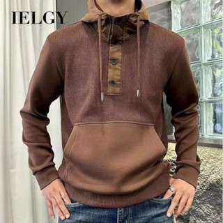 IELGY 連帽男士衛衣休閒寬鬆秋季長袖上衣