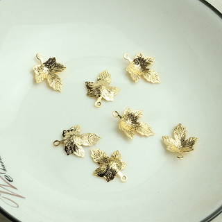 宏雲Hongyun-tl- (20pcs/份)- 14k包金保色楓葉吊墜 diy手工飾品配件 金色項鍊手鍊樹葉片小掛件