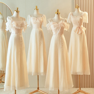 香檳色伴娘服2025新款超仙高階感姐妹團結婚禮服女閨蜜畢業小個子