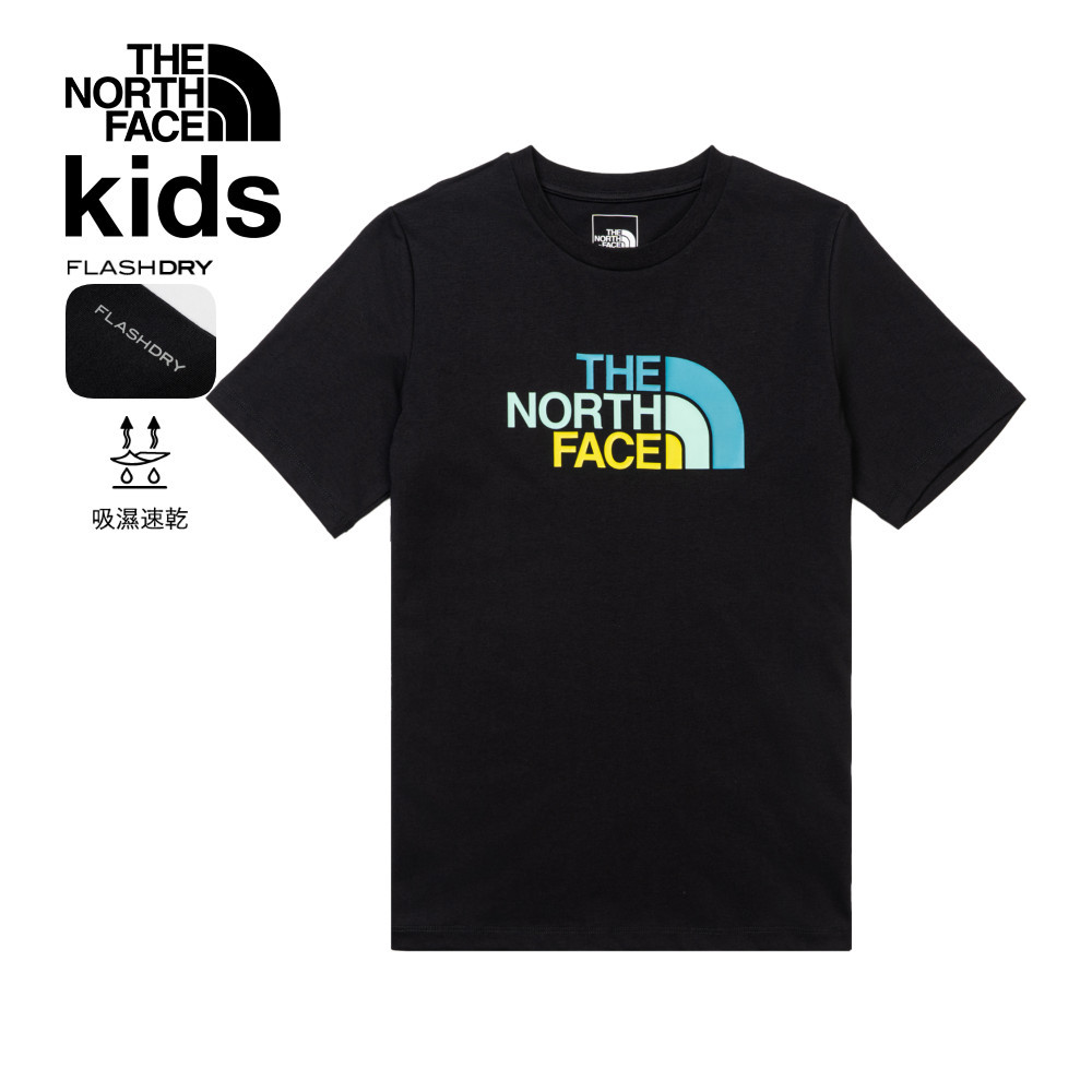 The North Face北面兒童黑色吸濕排汗短袖T恤｜8DCQJK3 排汗衫