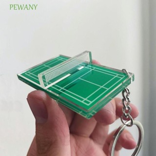 PEWANY羽毛球遊樂場鑰匙圈,亞克力雙面羽毛球丙烯酸鑰匙扣,網球場迷你乒乓球乒乓球鑰匙扣運動員
