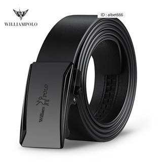 Williampolo英皇保羅正品時尚休閒真皮皮帶男 自動扣腰帶 簡約潮流皮帶 西裝皮帶 紳士皮帶 男士皮帶【奧特萊斯】