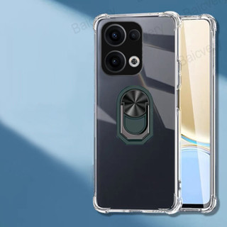 適用於 OPPO Reno13 5G Pro TPU 軟蓋磁性手機支架指環支架的時尚外殼