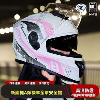摩託車安全帽 機車安全帽 全盔四季男女通用 騎士全覆安全帽 電車雙鏡片安全帽 機車騎行全罩 DOT 3C頭盔