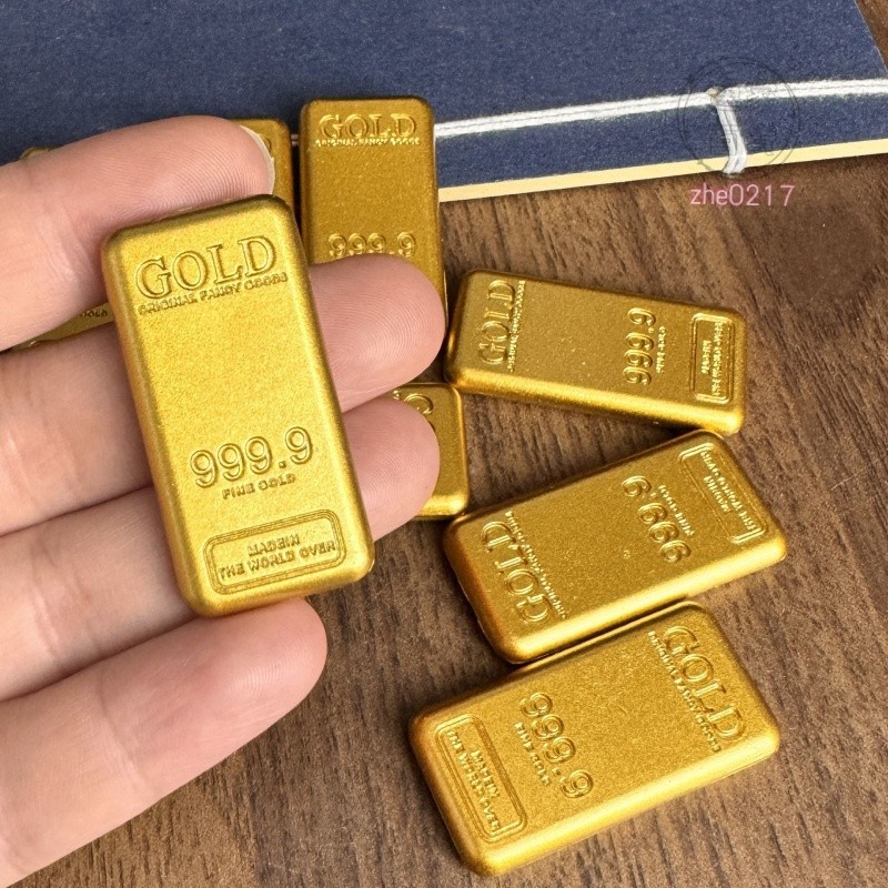 👍蝦皮甄選直供#仿真黃金金條樣品擺件金店櫃臺衕款高仿鍍金金磚沒編碼投資道具