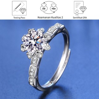SikRoad Design Love And Bridge 莫桑石 2 克拉鉑金鑽石求婚結婚戒指