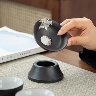 黑陶茶漏 陶瓷濾茶器 茶葉過濾網 家用茶具配件 泡茶工具