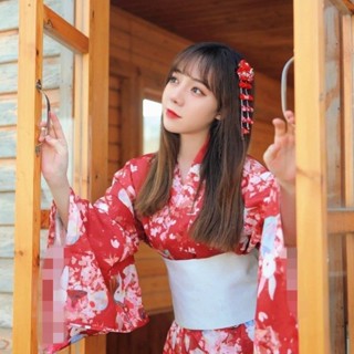 和服女正裝傳統改良大氣紅色日式外景拍照神明少女寫真服裝劇本殺Hani