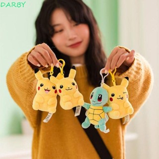 DARBY皮卡丘毛絨鑰匙扣,動漫人物行動圖皮卡丘行動人物,填充鑰匙扣毛絨娃娃皮卡丘鑰匙鏈書包掛件