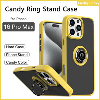 IPhone 16 Pro Max 手機殼 16 Plus 外殼硬質亞克力環支架外殼防震支撐車載磁性支架手機支架支架手指