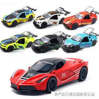 1:36合金跑車模型兒童回力開門小汽車玩具男孩擺件禮品