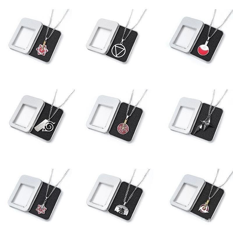 小丸子🌞火影忍者動漫項鏈吊墜宇智波鼬佐助卡卡西十尾寫輪眼手裏鐵盒裝