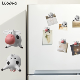 洛陽牡丹 奶牛冰箱貼 卡通可愛3D立體樹脂磁性磁貼diy文創意磁扣磁力貼