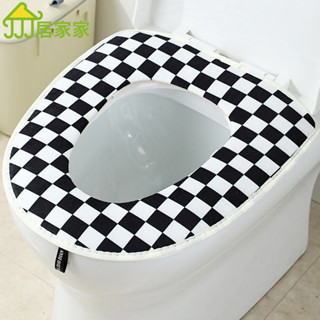 居家家 黑白粘扣 通用馬桶墊 冬季坐便墊套 家用加厚 毛絨粘貼式 坐便圈