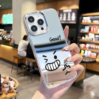 壞笑表情iphone16promax手機殼大孔12Pro情侶XR硬殼15/8plus防摔13PRO保護殼11pro鏡面