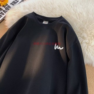 M-8XL 男士長袖T恤夏季 薄款寬鬆 上衣青少年學院風上衣鞦季圓領體恤打底衫長袖上衣 上衣 印花T恤 oversize