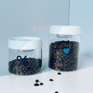 免運+新店優惠 日本 ARABICA ZEN 咖啡豆罐 咖啡真空罐 愛心 百分號 透明玻璃 密封罐 真空儲存罐