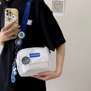 伸縮帆布 帆布袋 日本帆布包 日系ins街拍簡約百搭斜揹包女 休閒運動中性小包包男學生手機包潮