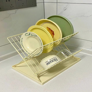 推薦可折疊碗碟收納架碗架瀝水架臺面多功能廚房置物架多層餐具收納碗筷收納廚房收納廚房置物