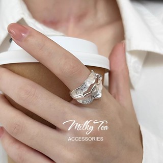 奶茶家 MilkyTea 不規則雙層造型設計潮酷女生百搭戒指 街頭辣妹嘻哈風配飾開口關節戒子指環 480