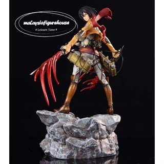 正品頂級品質 35CM 攻擊泰坦動漫 LC ACKERMAN MIKASA 複製樹脂 GK 人偶模型