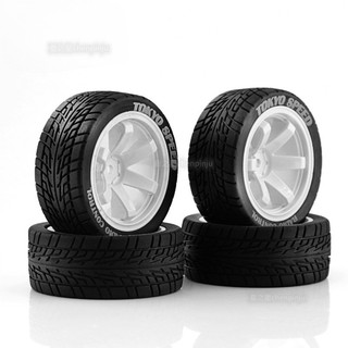 夏之星 田宮 Rs RC 1/10 RC 拉力賽車車輪輪胎公路汽車橡膠輪胎 12 毫米六角適用於 HPI KYOSHO