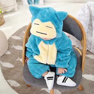 臺灣發貨- 卡比獸Pokemon Snorlax 幼童連身衣 幼童衣服可愛卡通連身衣 連體衣 冬季長袖衣服保暖爬服