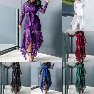 【DELA】女士長裙舞會晚禮服緊身加大碼蕾絲女式連衣裙