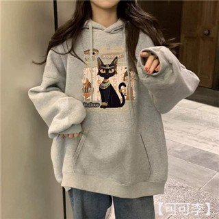 帽t 美式帽踢 卡通帽t 長袖帽t 秋冬上衣 下半身失蹤 帽t 女oversize印花帽t