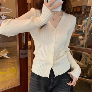 衣時尚 上衣 針織外套 小外套 薄外套 新款修身v領氣質內搭針織開衫叉顯瘦打底長袖TBF07-10902.