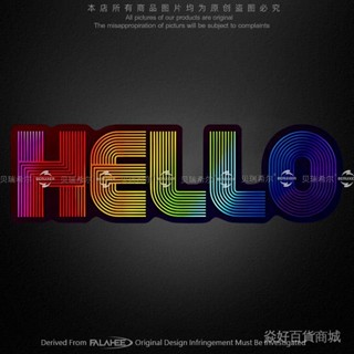 臺灣出貨✨ Hello您好英文創意反光貼紙個性彩色車身玻璃裝飾行李箱電腦貼畵