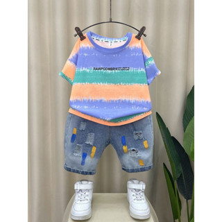 【HOT 本舖】童裝 男童夏裝短袖套裝新款洋氣寶寶網紅男孩時髦衣服兒童痞帥童裝