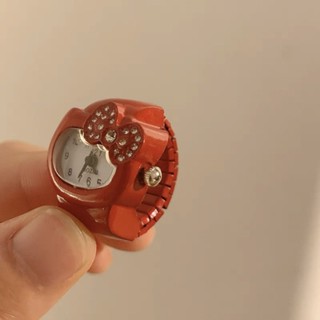 兒童節禮物 【3355人好評】日系可愛kitty貓手錶戒指百搭小眾手指表迷你時鐘復古創意電子錶