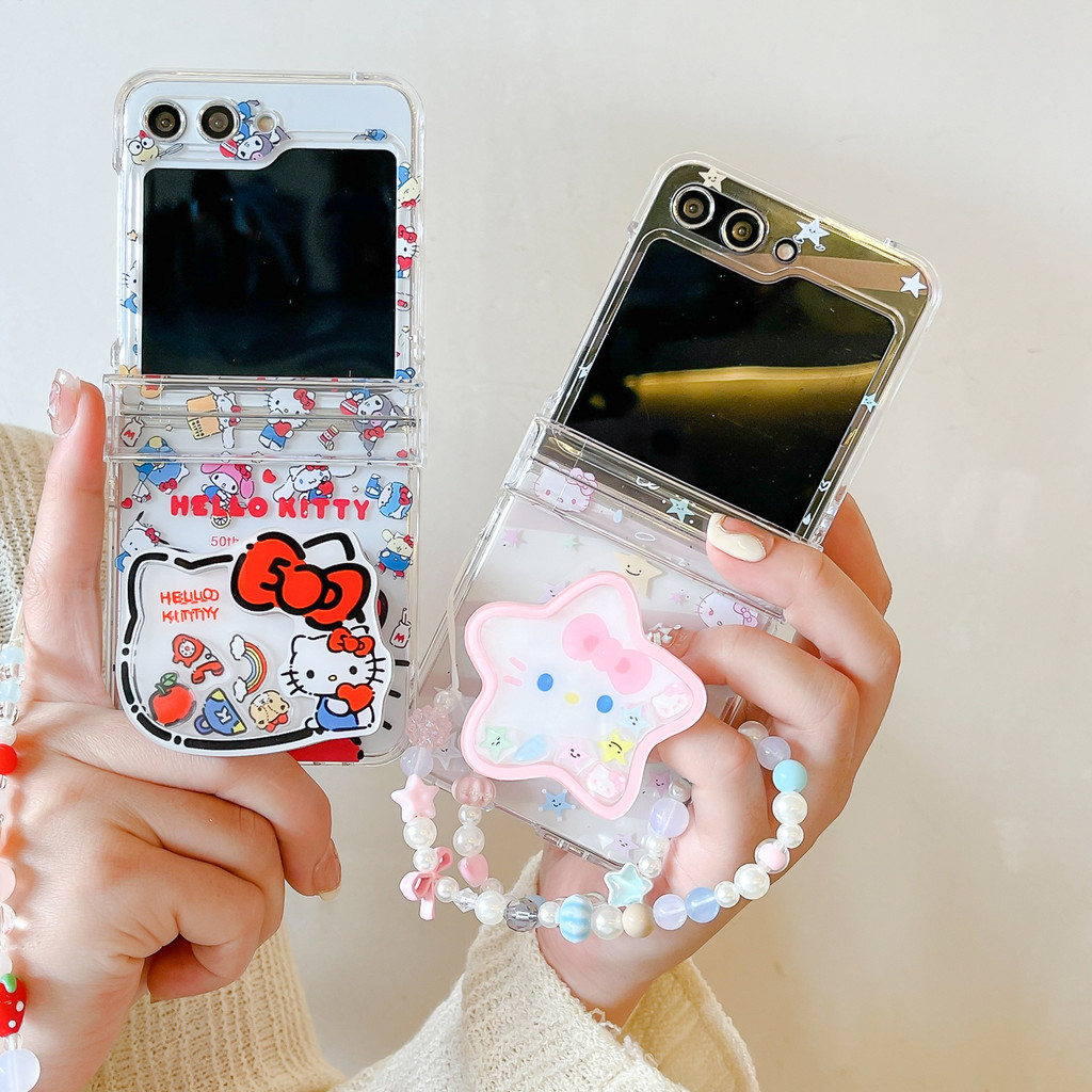 SAMSUNG Flip6 三星 Galaxy Z Flip5 3in1 手機殼可愛卡通明星 hello Kitty 帶