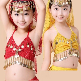 10表服肚皮舞肚兜新款舞蹈兒童少兒印度小孩新疆舞/上衣表演服民族舞rr06 YLFT