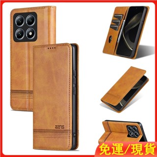 磁吸翻蓋皮套 無扣側翻皮套 適用小米14T 14T Pro 13T 13T Pro 14 13 手機殼 保護殼 防摔殼