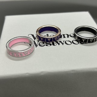 Westwood Vivienne琺瑯多色字母土星戒指簡約優雅情侶戒指