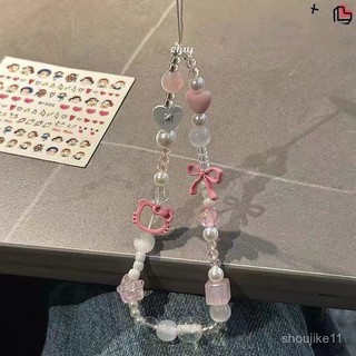 少女心HelloKitty貓手機殻鏈條掛件配飾防丟手繩ins PGPU