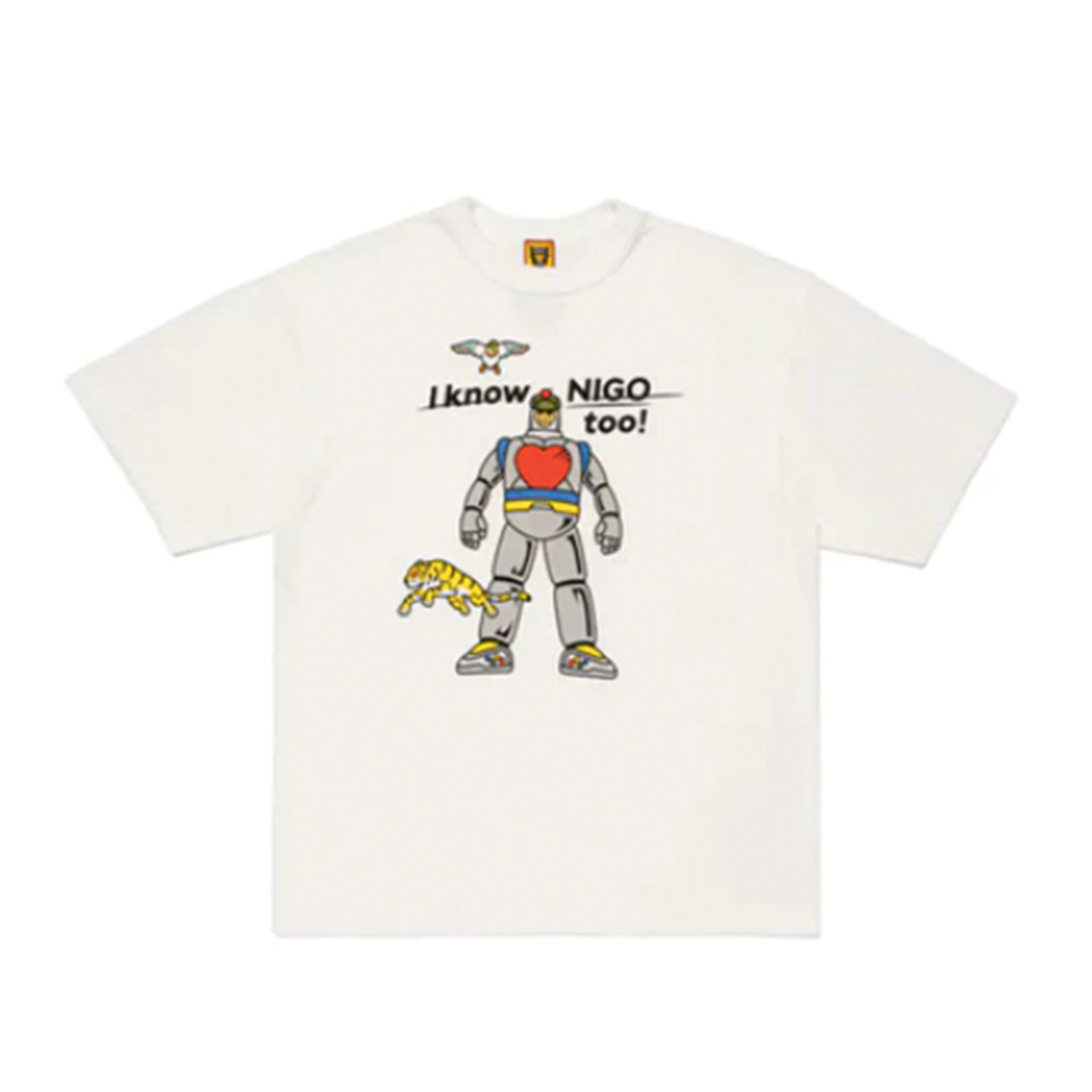 I KNOW NIGO TOO × HUMAN MADE GRAPHIC T-SHIRT 機器人 短T 白色