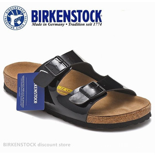 Birkenstock Arizona 男/女經典軟木黑色鏡面拖鞋沙灘休閒鞋 34-46