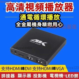 下殺價✅4K播放機 高畫質多媒體播放器 通電迴圈播放U盤SD卡PPT橫豎屏 USB播放器 多媒體廣告機 行動硬碟播放器