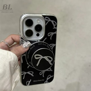 個性暗黑色蝴蝶結磁吸支架 適用iPhone 16 15 14 13 Pro Max i15 i16 16pro 手機殼
