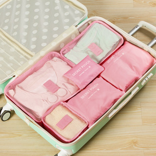 Travel storage bag【2.3萬人收藏】韓版旅行收納袋6件套防水衣服整理包旅行小行李箱收納袋分裝收納現貨/