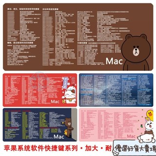 ✨限時下殺【簡體字】mac蘋果電腦快捷鍵鍵盤滑鼠墊素色PS超大號辦公桌Fcpx office鎖邊加厚
