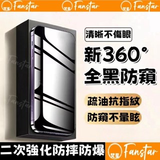 360°防窺玻璃貼 抗藍光 適用於 iPhone 16 15 14 13 12 11 promax 保護貼 螢幕保護貼