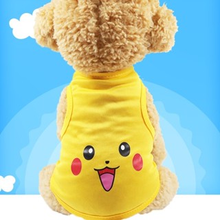 貓/狗卡通印花圖案上衣中小型犬泰迪寵物衣服透氣背心