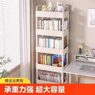 桌下書架置物架落地小推車辦公室移動收納零食簡易桌面小書櫃多層