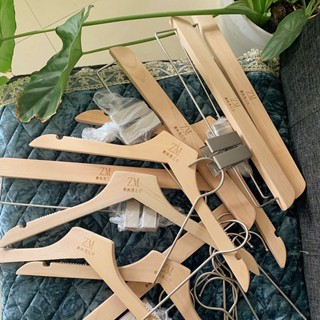 【衣架】 logo訂製 服裝店女裝 衣架專用 木質 衣掛男裝 棉繩植絨 防滑 實木 衣架子